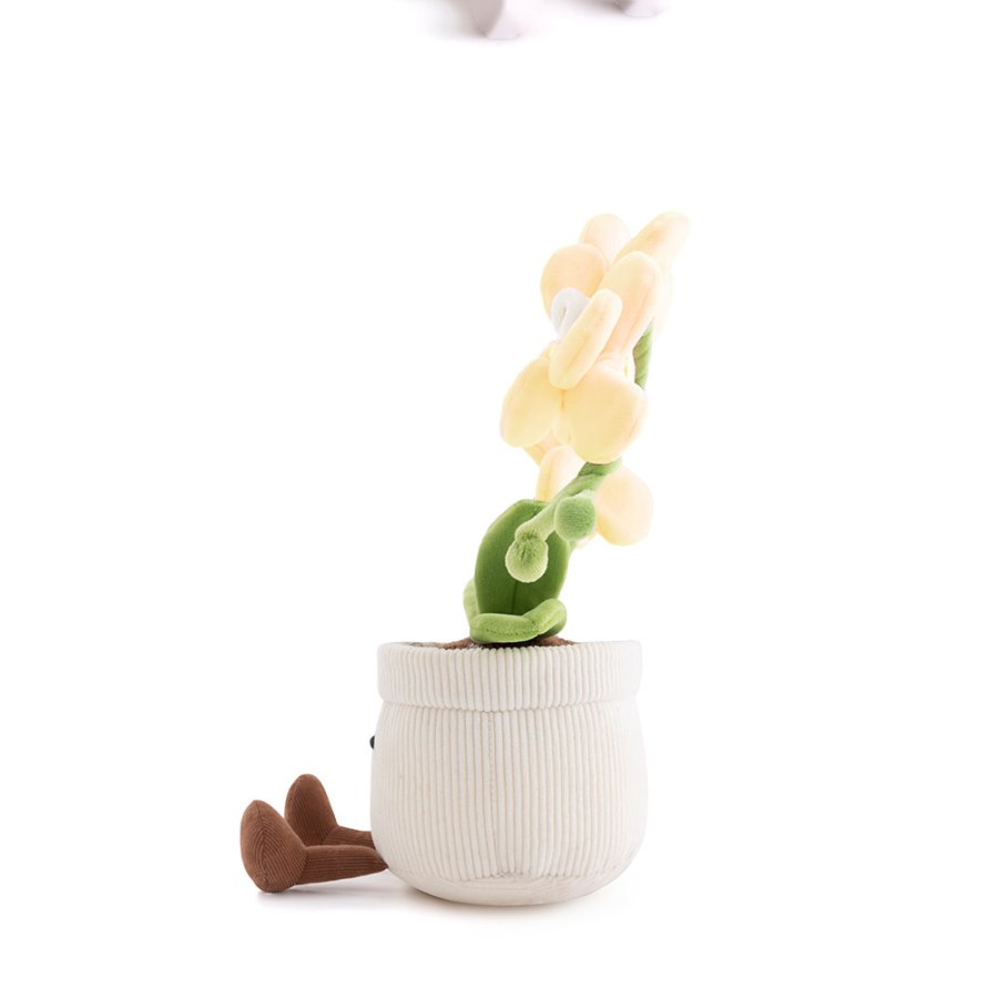 Yellow Phalaenopsis Orchid Pot Plush