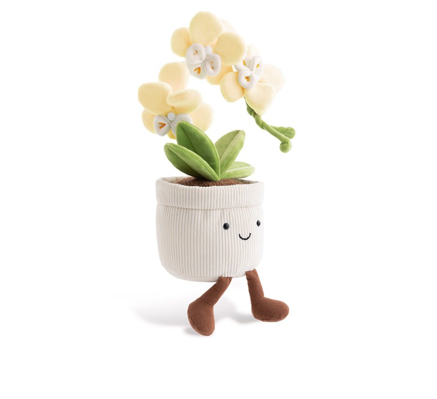 Yellow Phalaenopsis Orchid Pot Plush