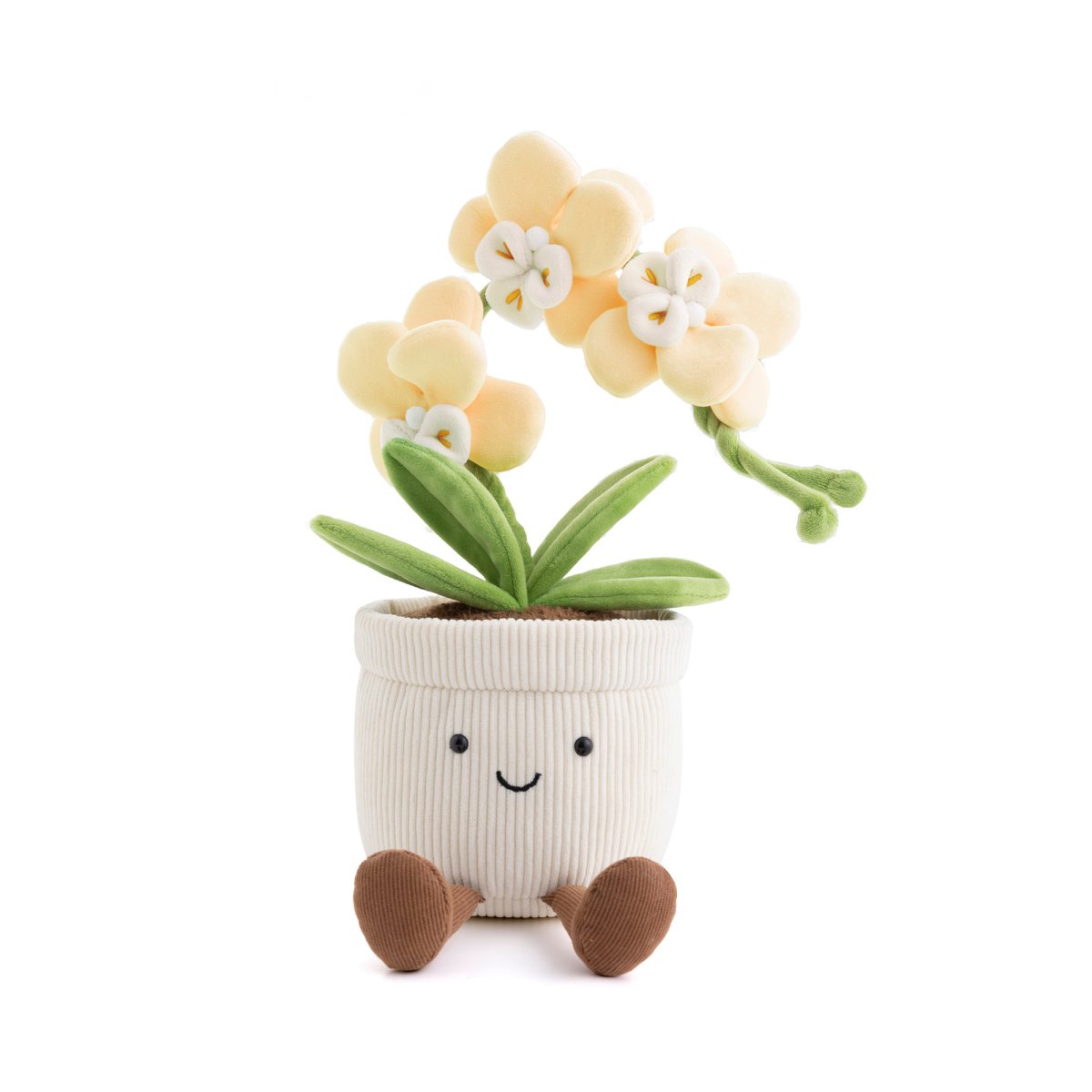 Yellow Phalaenopsis Orchid Pot Plush