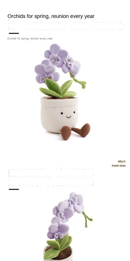 Purple Phalaenopsis Orchid Pot Plush