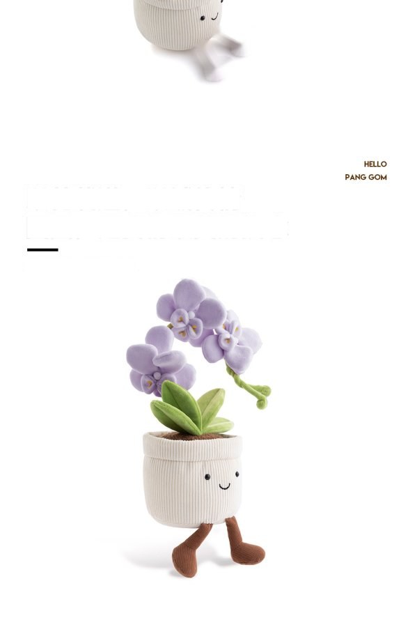 Purple Phalaenopsis Orchid Pot Plush