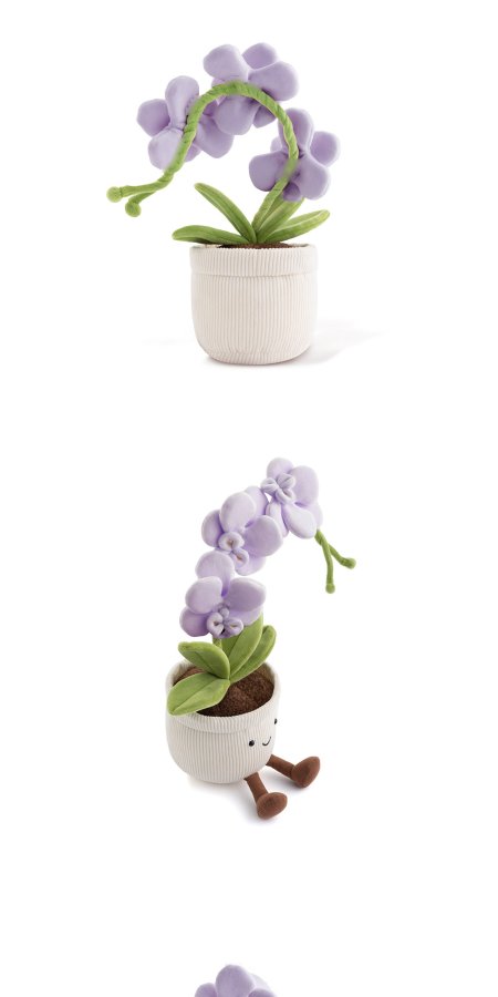 Purple Phalaenopsis Orchid Pot Plush