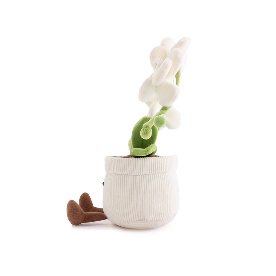 White Phalaenopsis Orchid Pot Plush