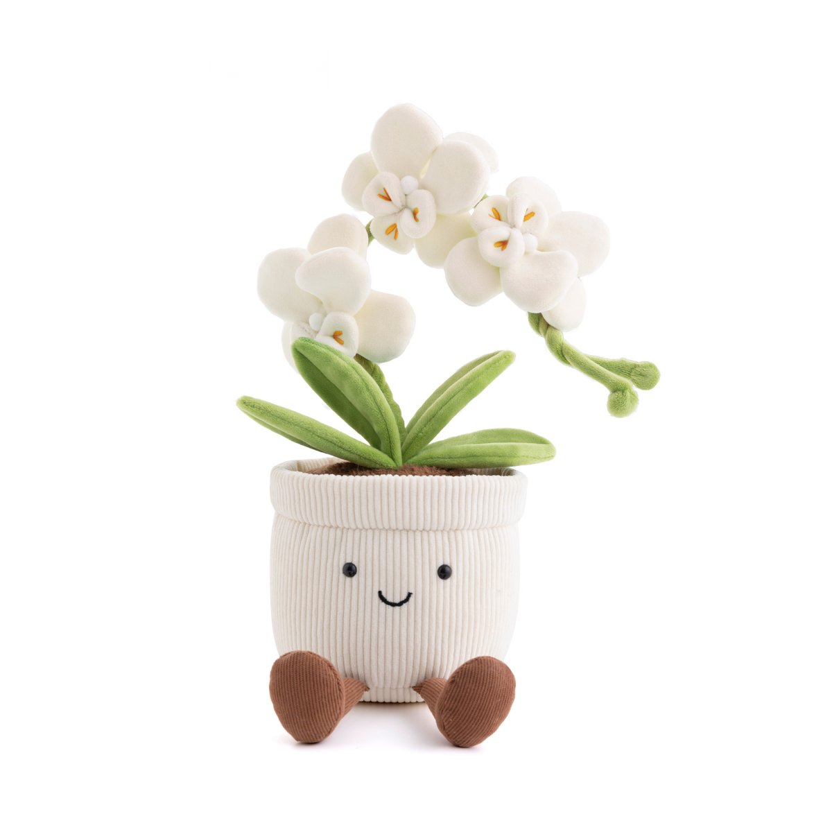 White Phalaenopsis Orchid Pot Plush