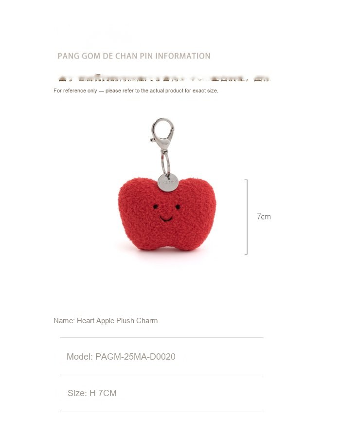Heart Apple Plush Charm