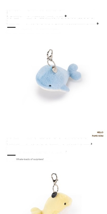 Blue & Yellow Heart Whale Plush Charm