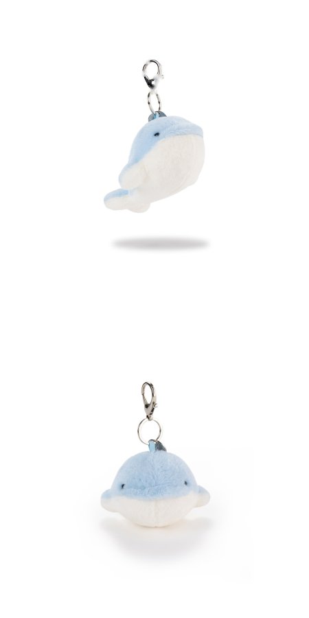 Blue & Yellow Heart Whale Plush Charm