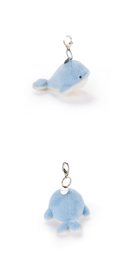 Blue & Yellow Heart Whale Plush Charm