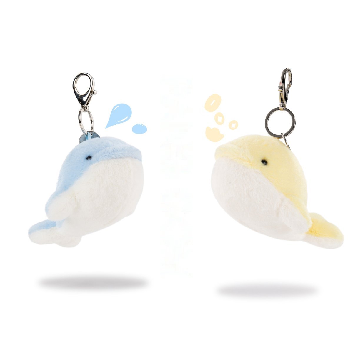 Blue & Yellow Heart Whale Plush Charm