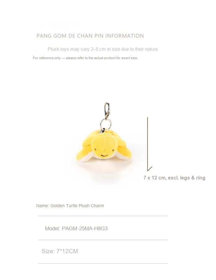 Golden Turtle Plush Charm