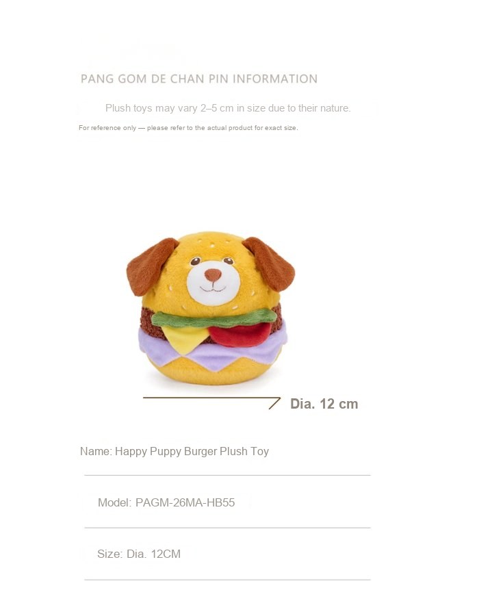 Happy Puppy Burger Plush Toy