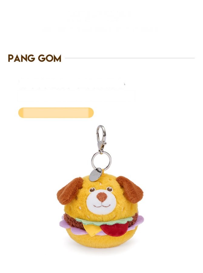 Happy Puppy Burger Plush Charm
