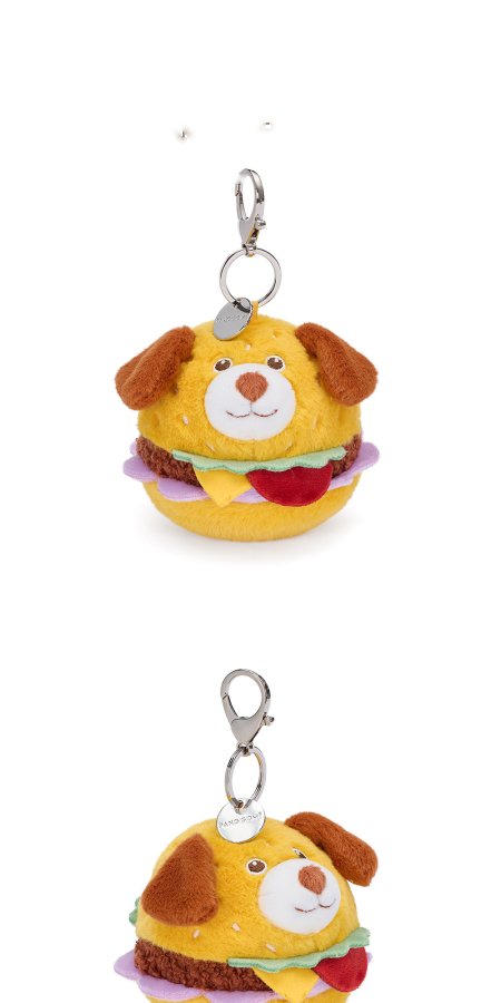 Happy Puppy Burger Plush Charm