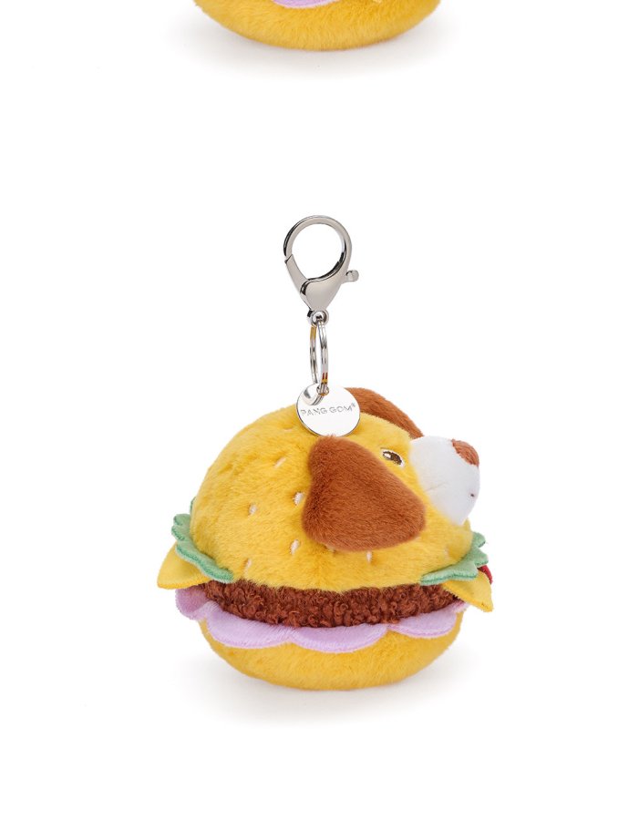 Happy Puppy Burger Plush Charm
