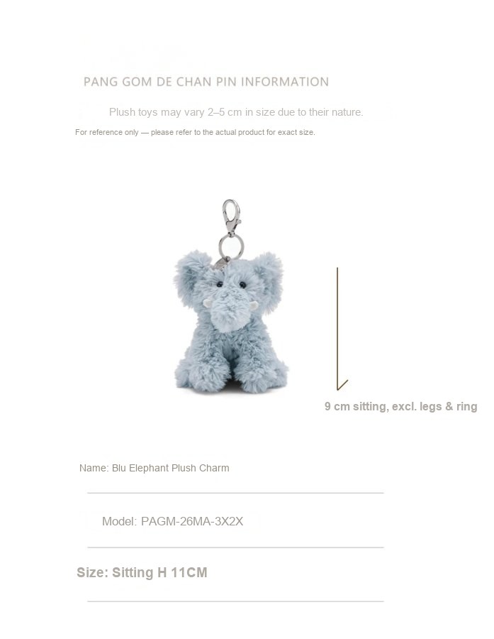 Blu Elephant Plush Charm