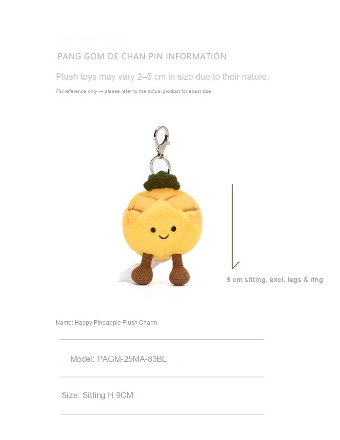 Happy Pineapple Plush Charm