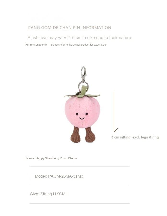 Happy Strawberry Plush Charm