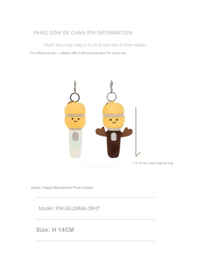 Happy Microphone Plush Charm