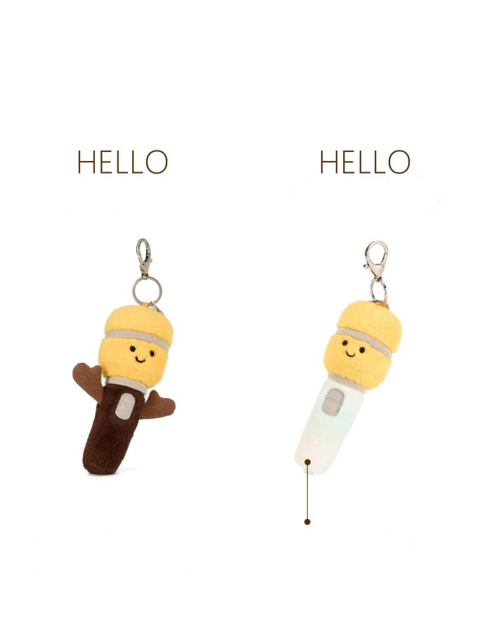 Happy Microphone Plush Charm