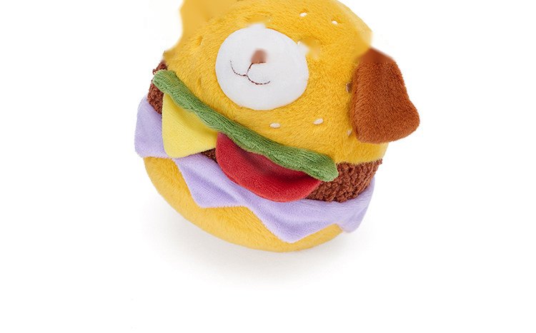 Happy Puppy Burger Plush Pillow