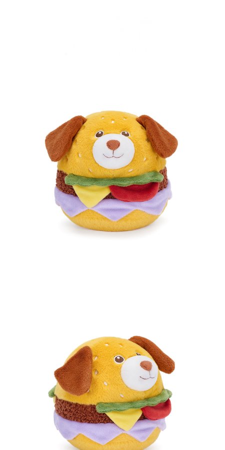 Happy Puppy Burger Plush Pillow