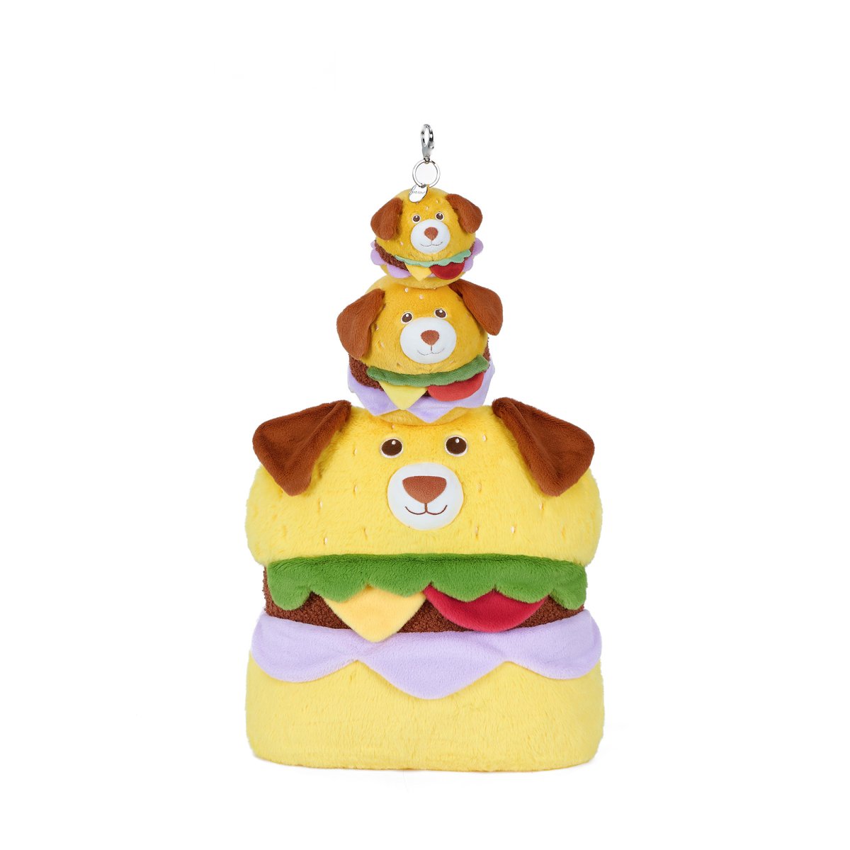 Happy Puppy Burger Plush Pillow