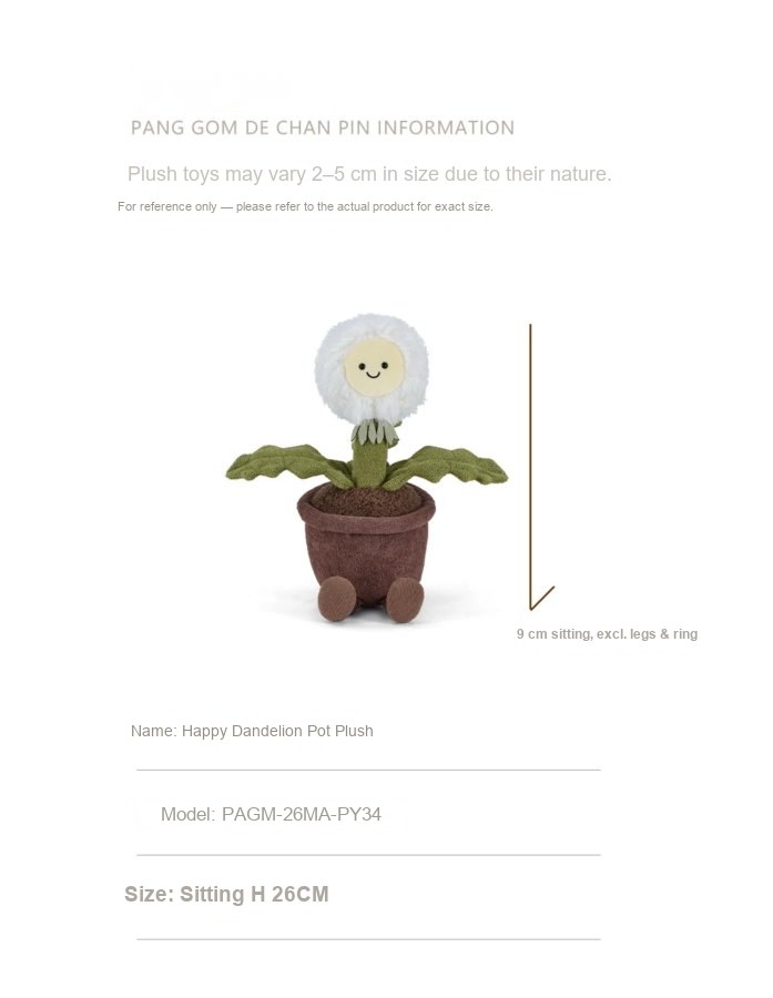 Happy Dandelion Pot Plush