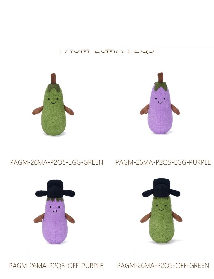 Eggplant with Hat Plush Charm