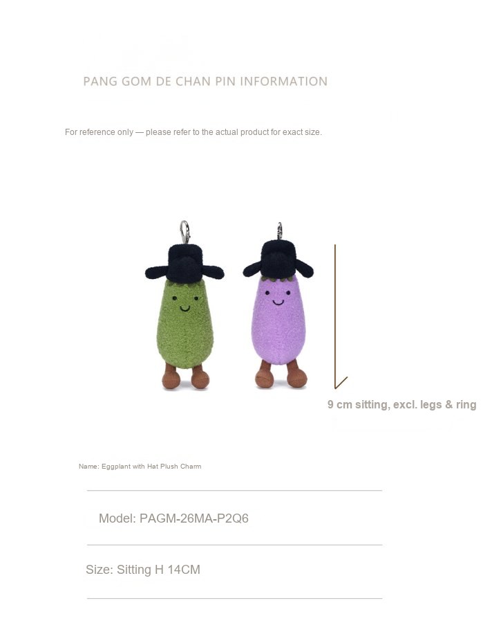 Eggplant with Hat Plush Charm