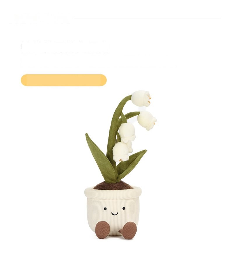 White Lily-of-the-Valley Pot Plush