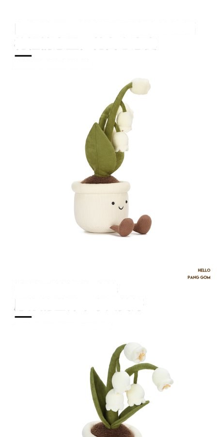 White Lily-of-the-Valley Pot Plush