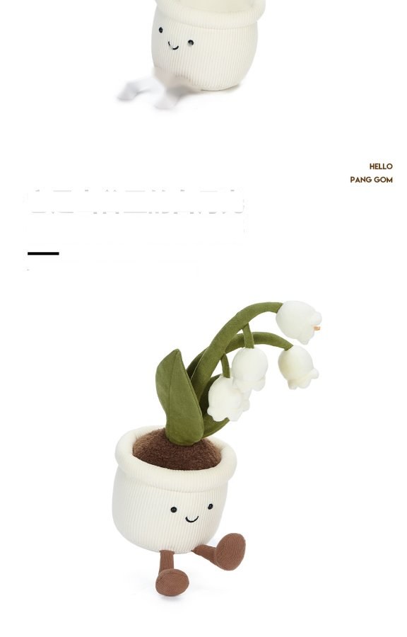 White Lily-of-the-Valley Pot Plush