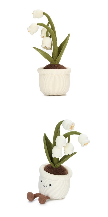 White Lily-of-the-Valley Pot Plush