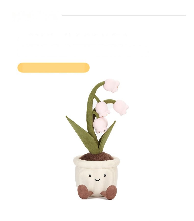 Pink Lily-of-the-Valley Pot Plush