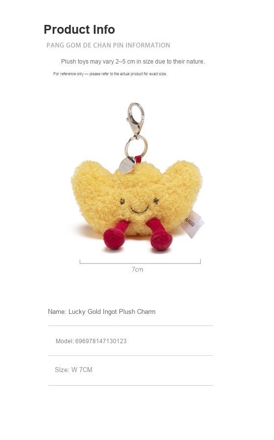 Lucky Gold Ingot Plush Charm