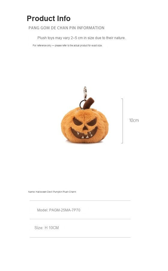 Halloween Devil Pumpkin Plush Charm
