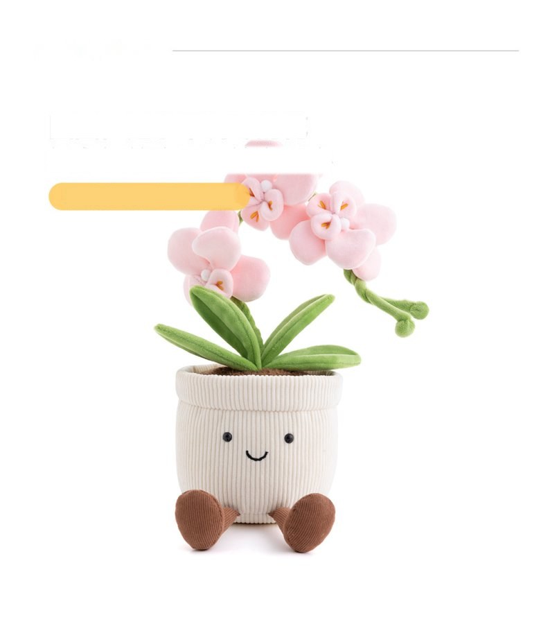 Pink Phalaenopsis Orchid Pot Plush