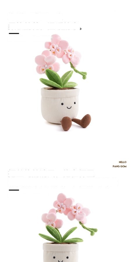 Pink Phalaenopsis Orchid Pot Plush