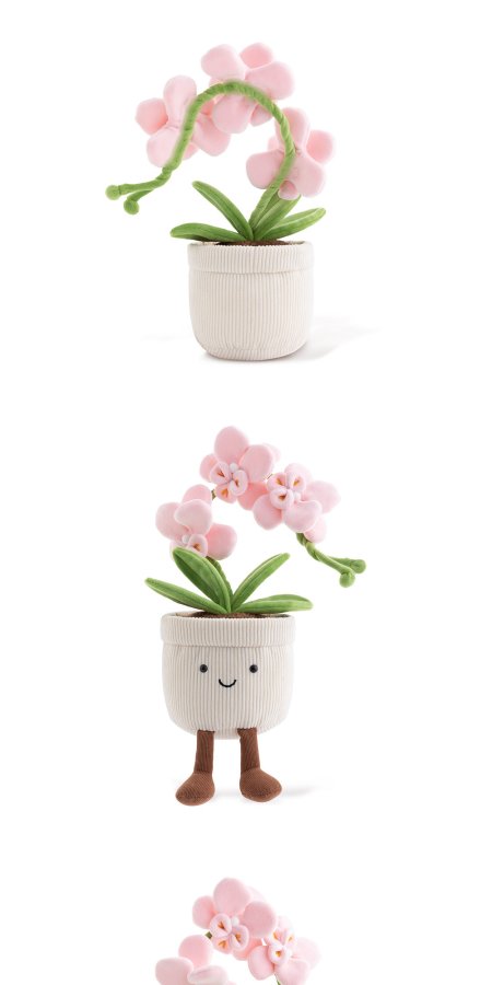 Pink Phalaenopsis Orchid Pot Plush