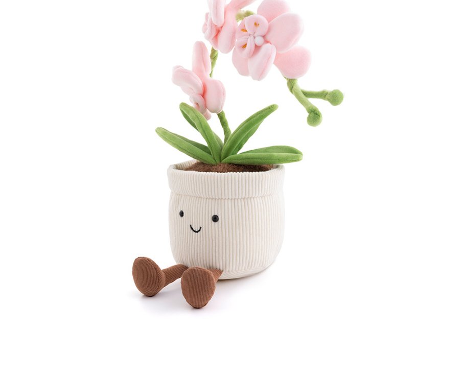 Pink Phalaenopsis Orchid Pot Plush